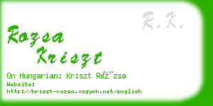 rozsa kriszt business card